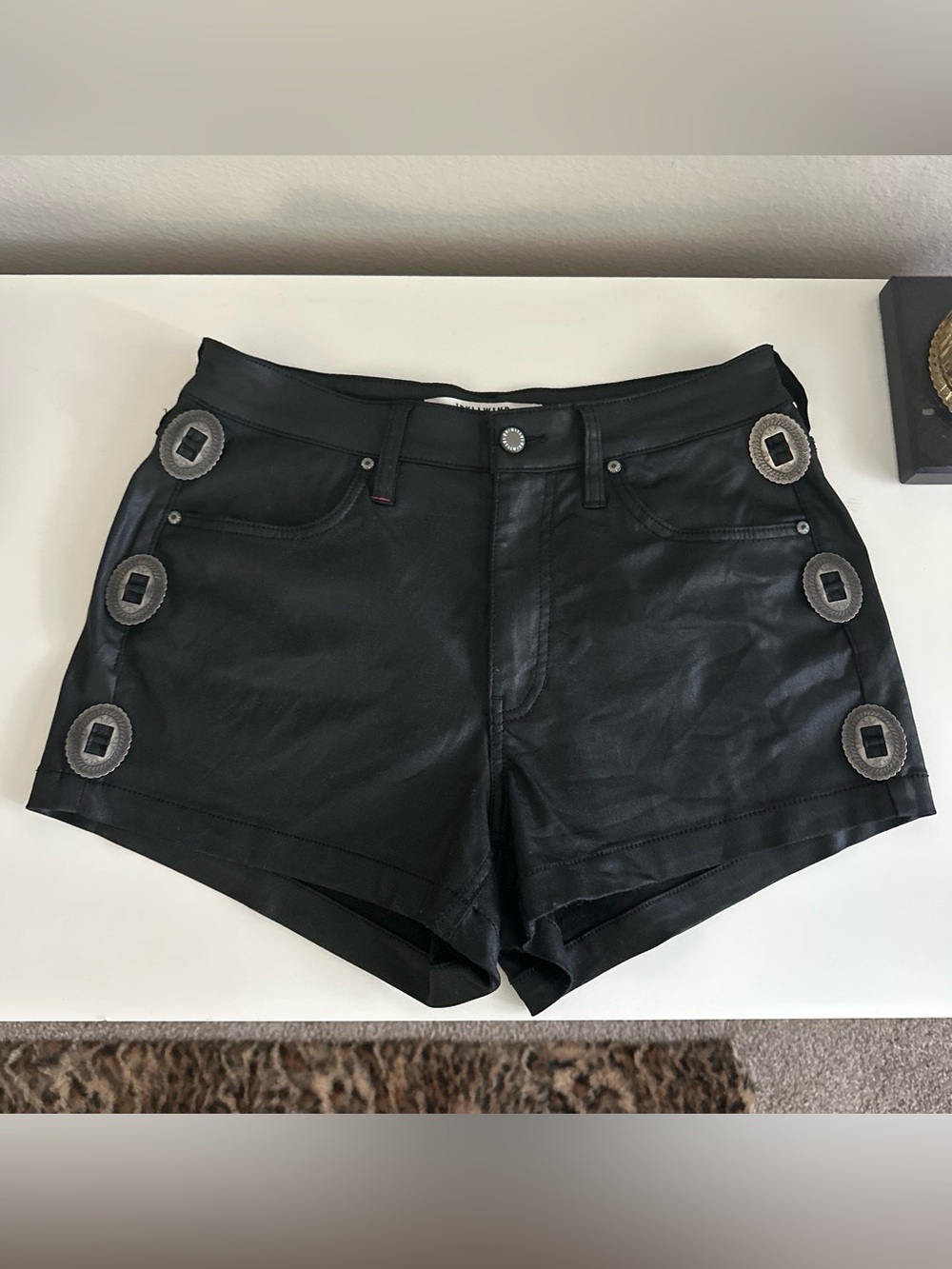 Black Leather Shorts